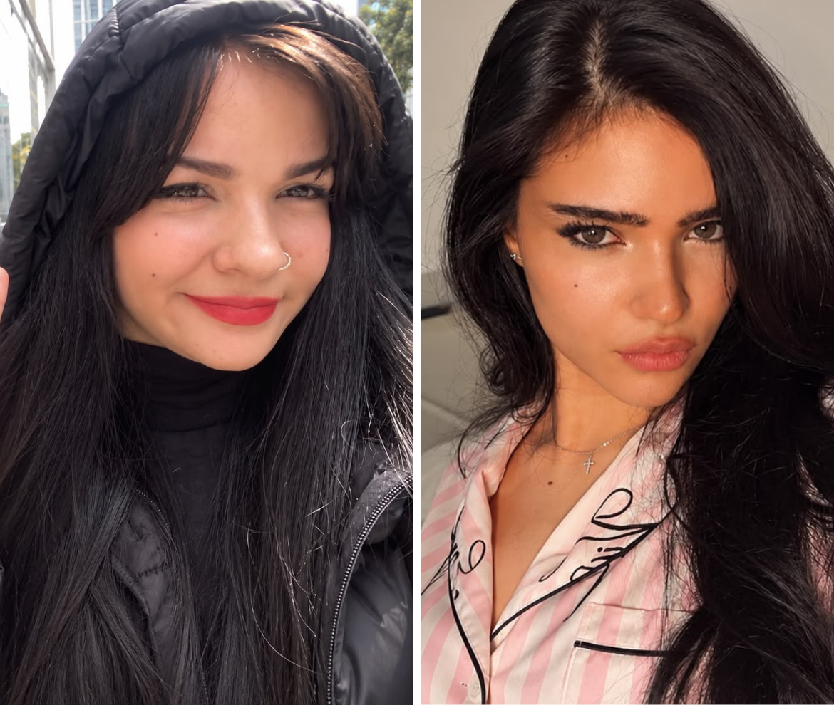 Antes e depois, glow e sofisticação
